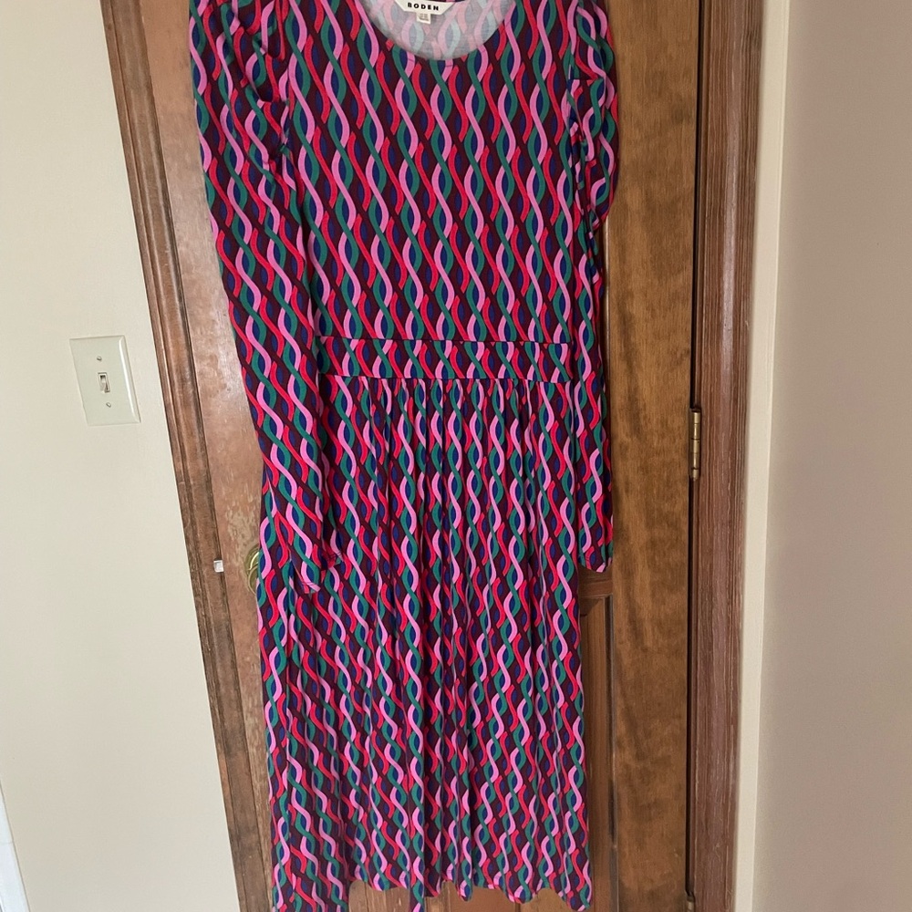 Boden Colorful Abstract Pattern Dress